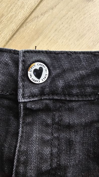 Szorty krótkie spodenki jeansowe czarne 140