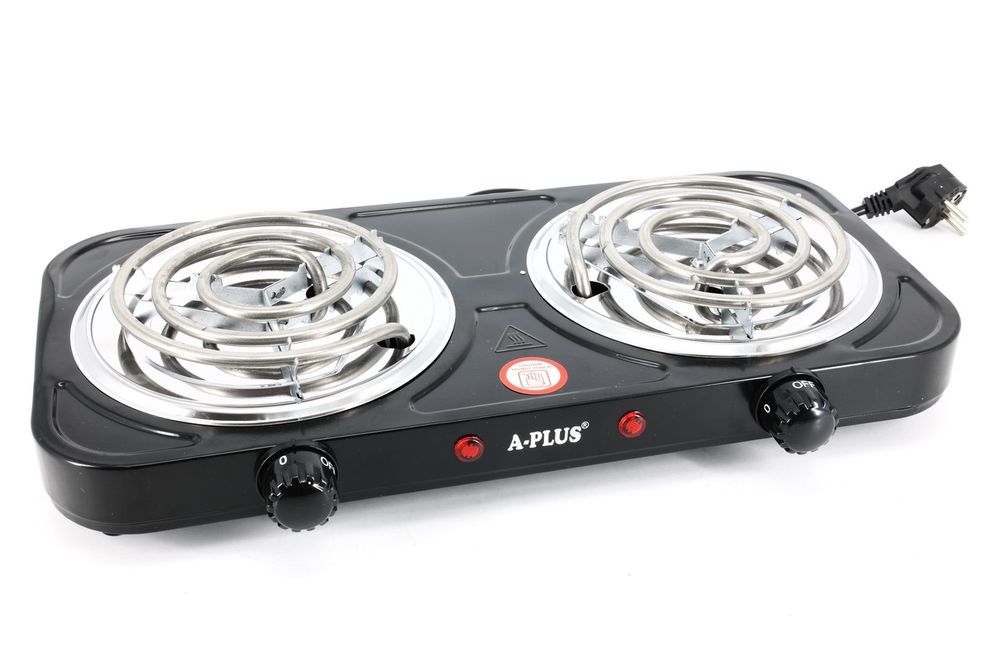 Електрична плита настільна 2 ком по 1квт. Электроплита спираль диск 2к