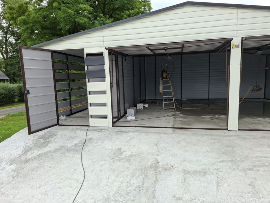 Garaże blaszane drewnopodobne