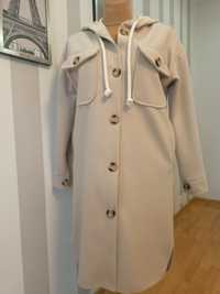 Płaszcz bluza Velsatino z bawełnianym kapturem  beż S