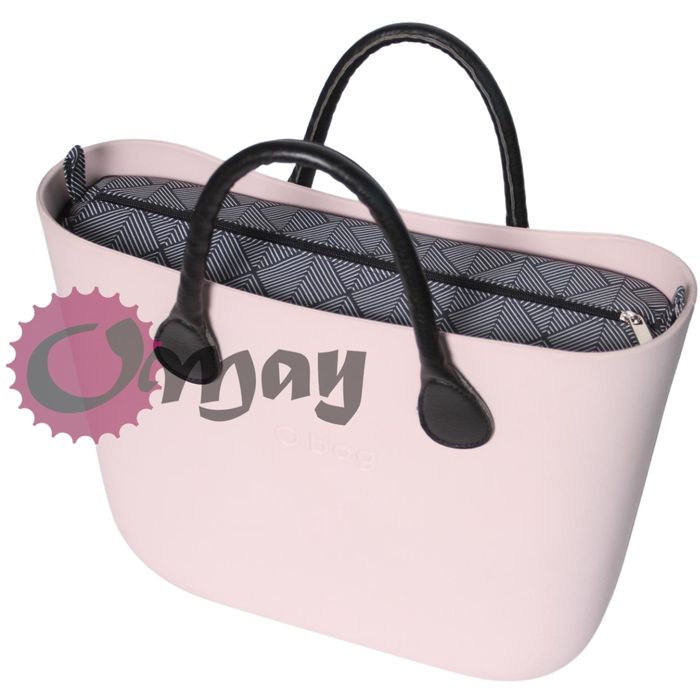 Czarny organizer do OBAG MINI romby grafitowe 2 kieszenie wkład OMAY