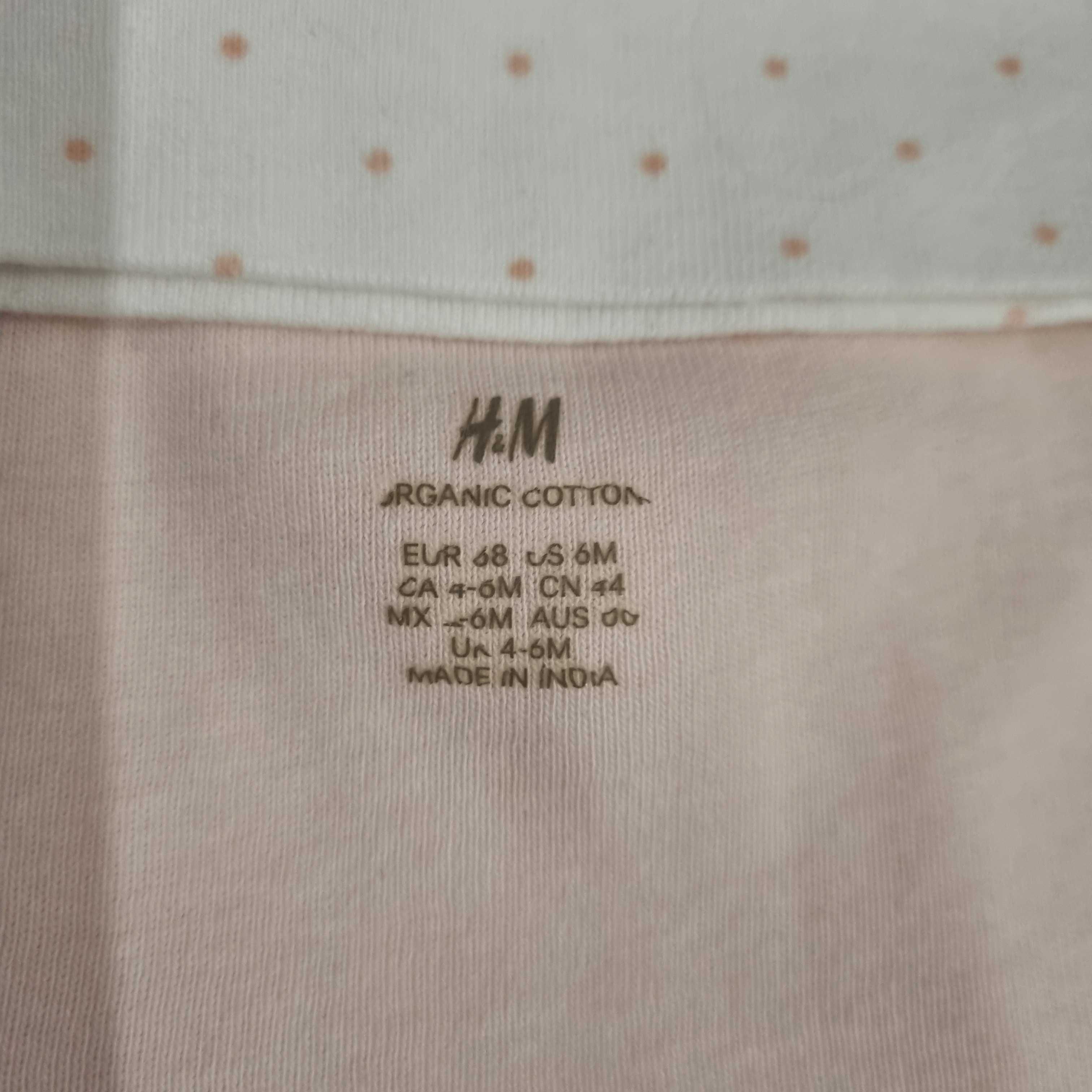 Bawełniane czapeczky H&M 2-Pak dla dziewczynki rozmiar 68 4-6 mies