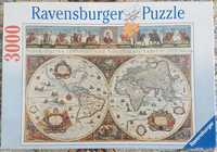 Puzzle Ravensburger 3000 Antyczna mapa świata 1665