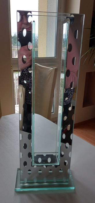 Wazon glamour designerski lustrzany Lux wysokość 45cm