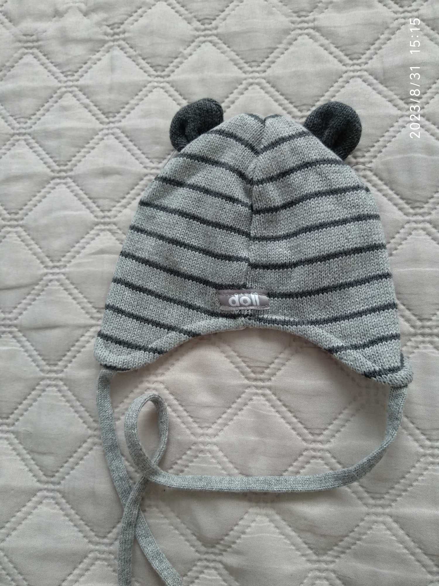 Czapeczka zimowa Doll rozmiar 41 dla noworodka nowa bez metki