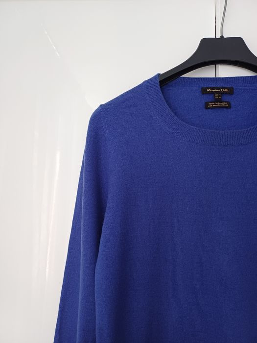 Massimo Dutti kaszmirowy sweter 100% kaszmir niebieski fioletowy