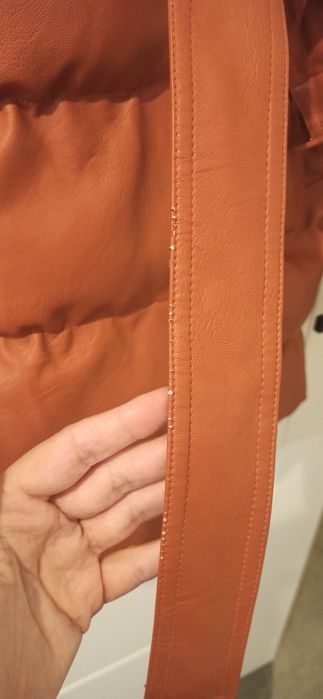 Zimowa kurtka eko skóra brązowa ruda 42 XL