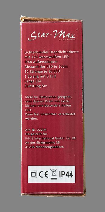 Lampki choinkowe świetlne LED cienki drucik z 125 diodami