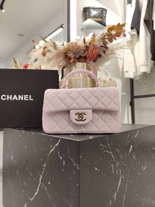 Сумка 22P Mini Top Handle Rectangular Flap Light Pink