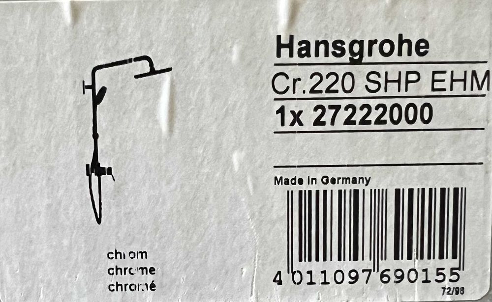 Hansgrohe Croma-komplet prysznicowy 220 1jet z mieszaczem