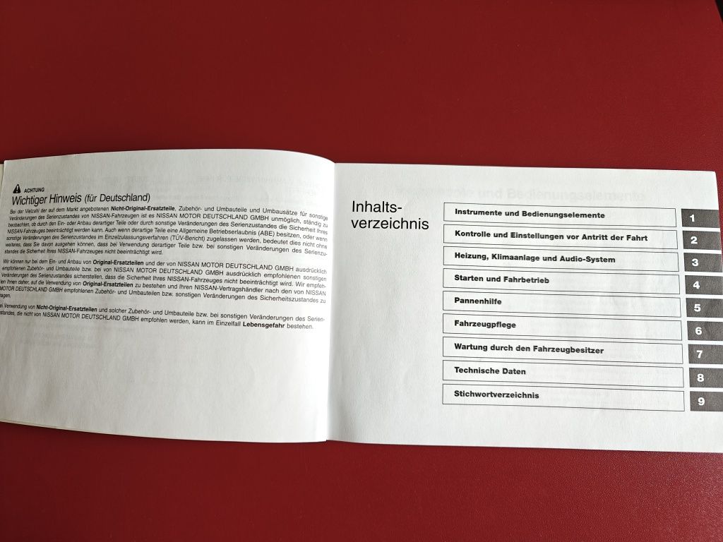 Nissan Primera P11-G instrukcja niemiecka