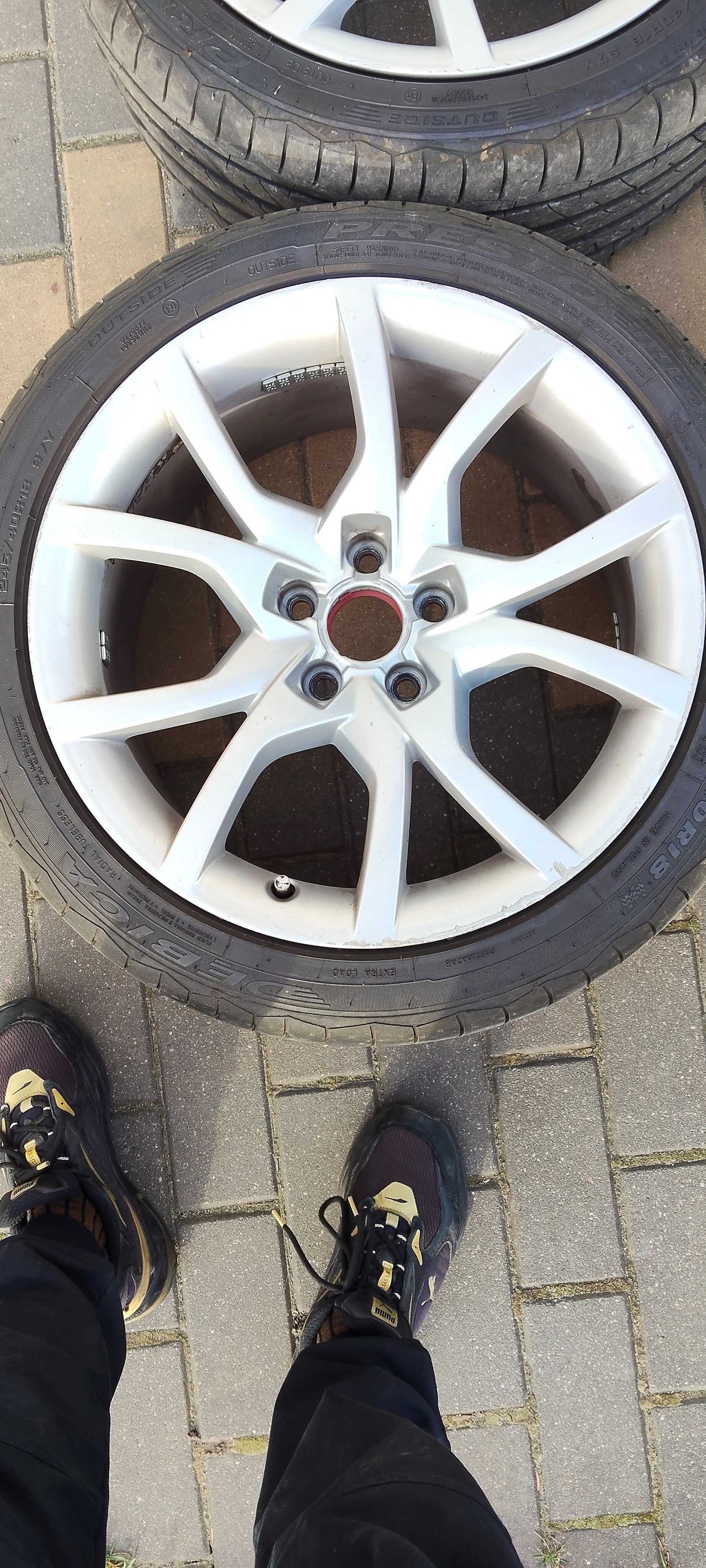 Felgi 18 do Audi A6, A5 A4 Rozstaw śrub 5 x 112. Opony Dębica Presto