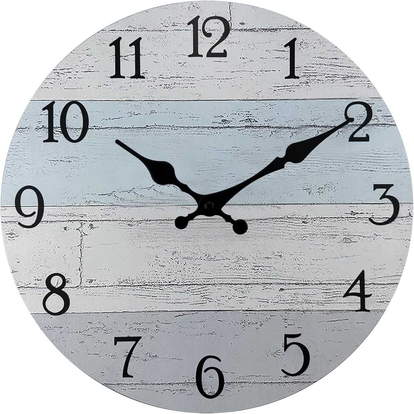 Zegar ścienny Plumeet szary drewniany cichy 25 cm.