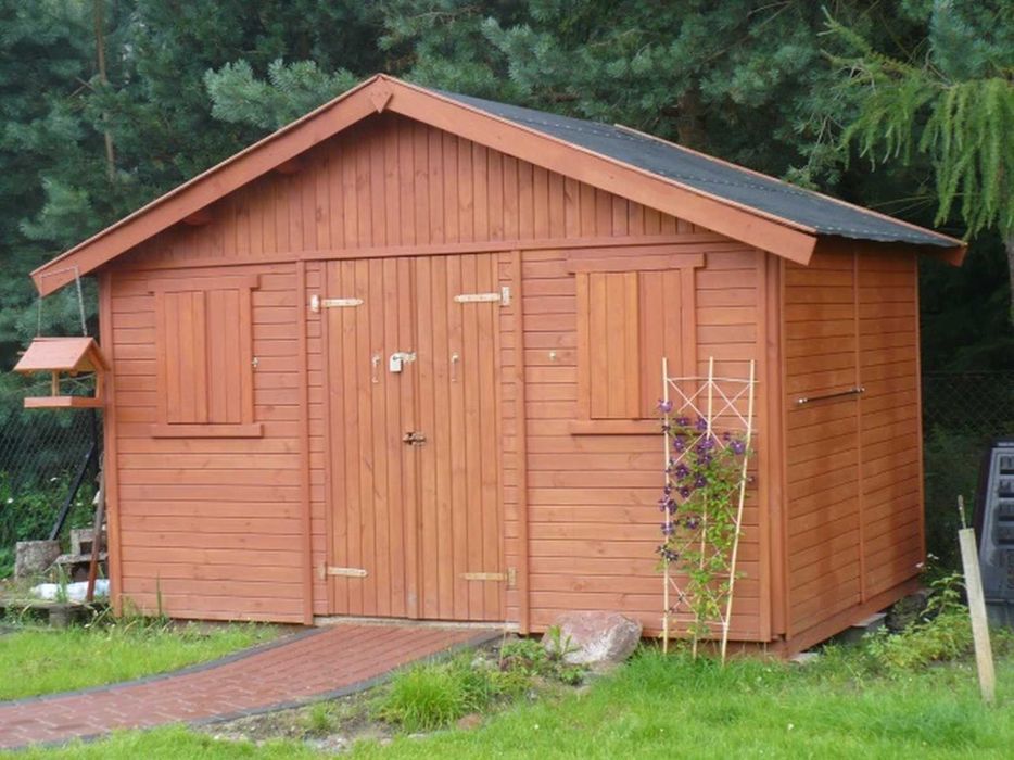 domek drewniany pomieszczenie gospodarcze dom z drewna WARBIT