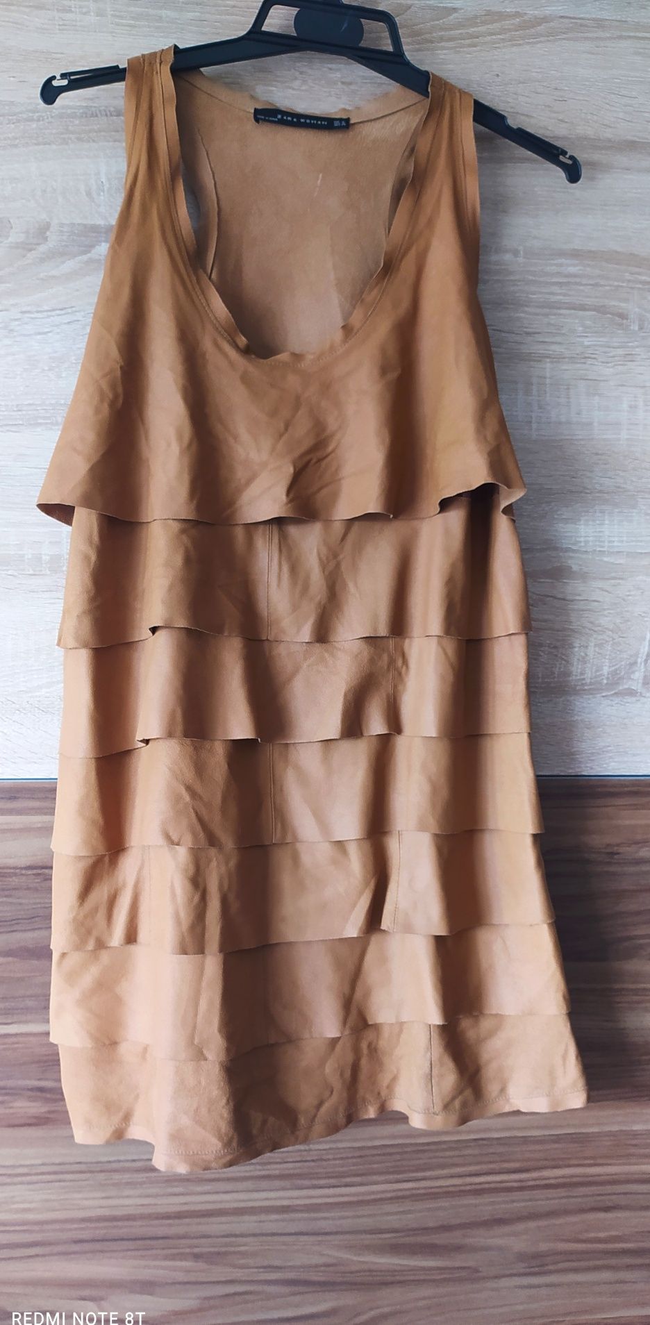 Sukienka Zara z koziej skóry r. m