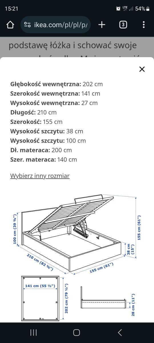 Łóżko MALM IKEA okazja