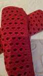 Dous individuais de mesa, em croché vermelho.
