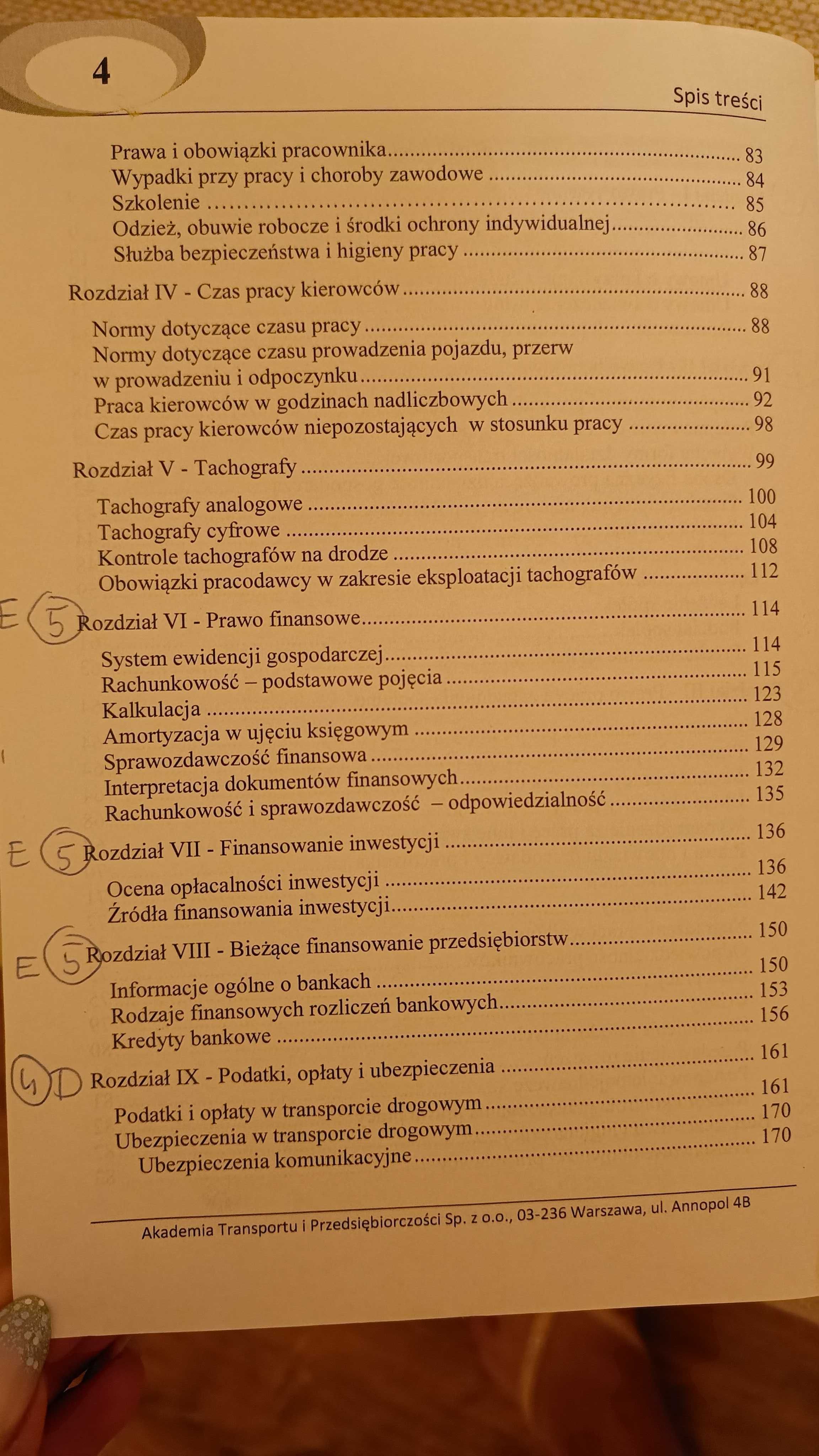 Książka Certyfikat kompetencji zawodowych przewoźnika drogowego