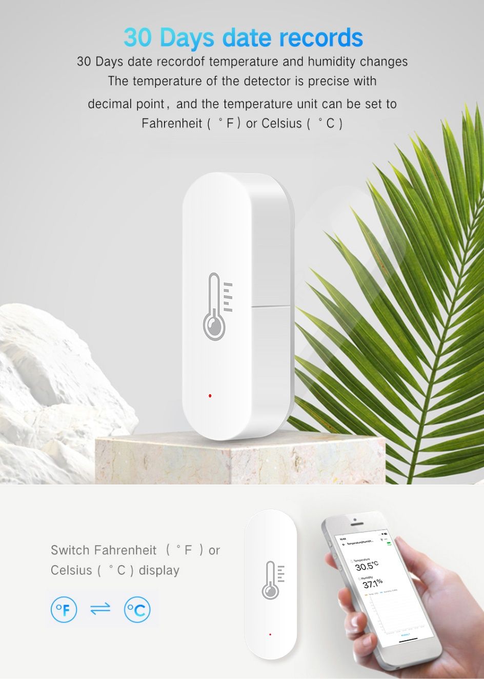 Беспроводной ZigBee датчик температуры и влажности Ewelink, Tuya Smart