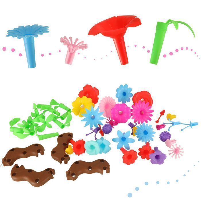 kwiatki klocki kreatywne ogród kwiatowy 48 elementów