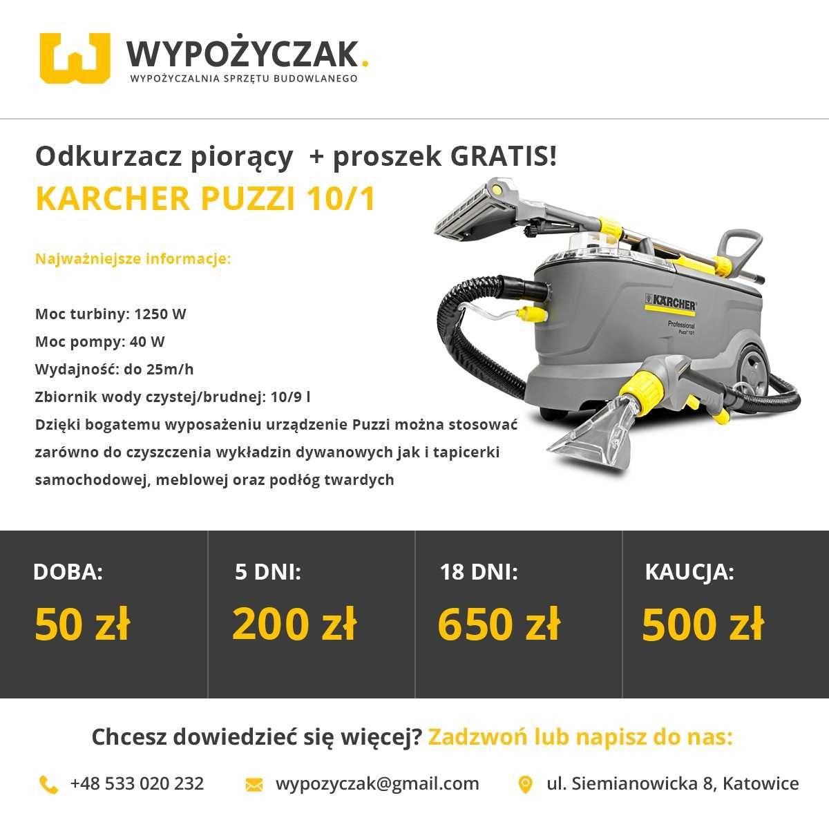 Odkurzacz piorący Karcher Puzzi do dywanów, sofy, tapicerki - WYNAJEM