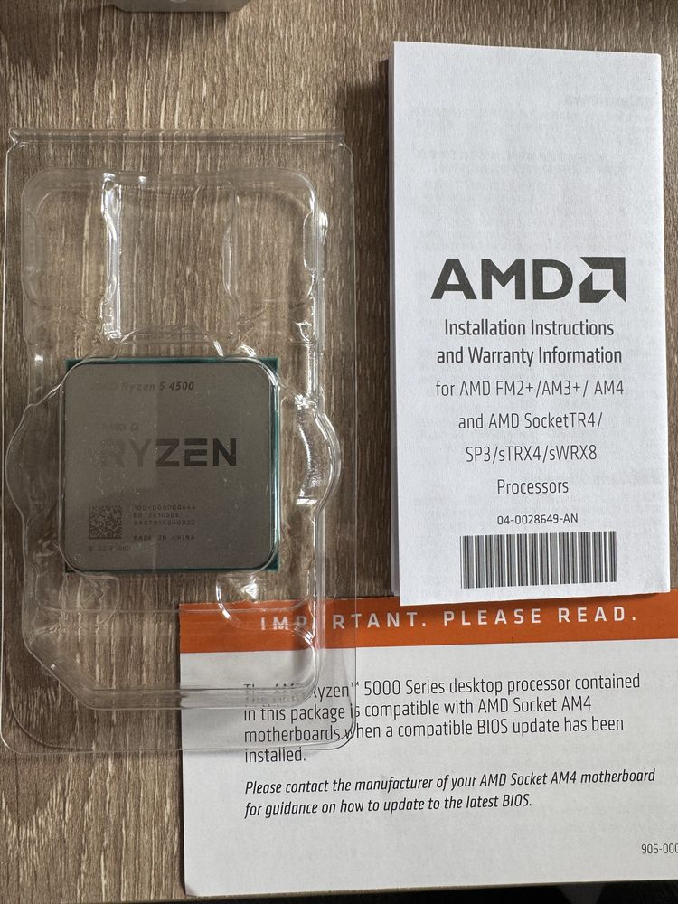 RYZEN 5 4500 6 Core 12 Thread Processor 11MB