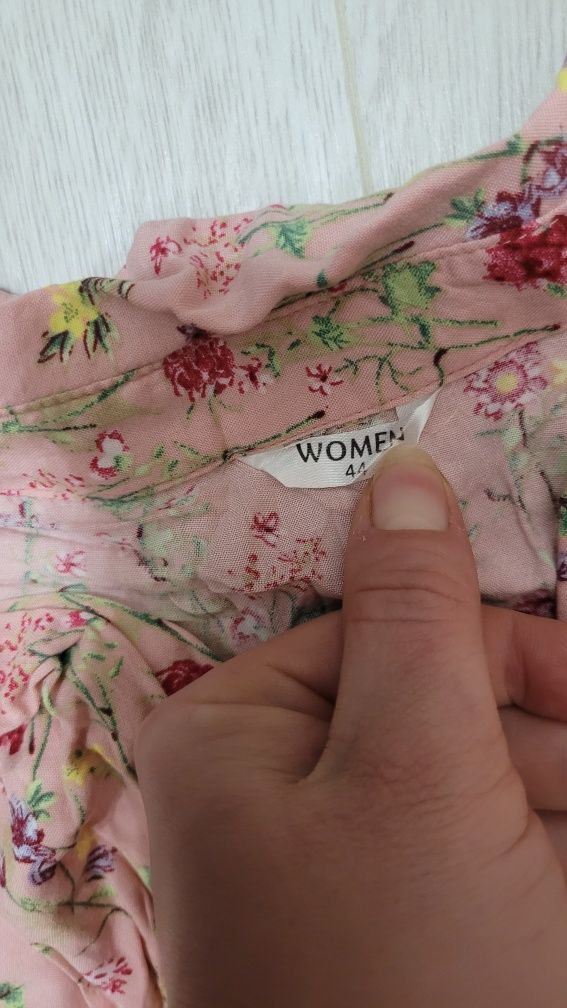Koszula w kwiaty luźny krój oversize plus size Women 44
