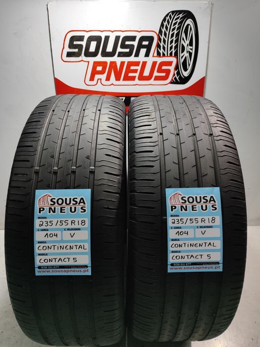 2 Pneus semi novos Continental contact 5 235/55R18  Oferta dos Po