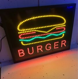 Burger reklama LED szyld diodowy 70 x 55cm zewnętrzna NOWA