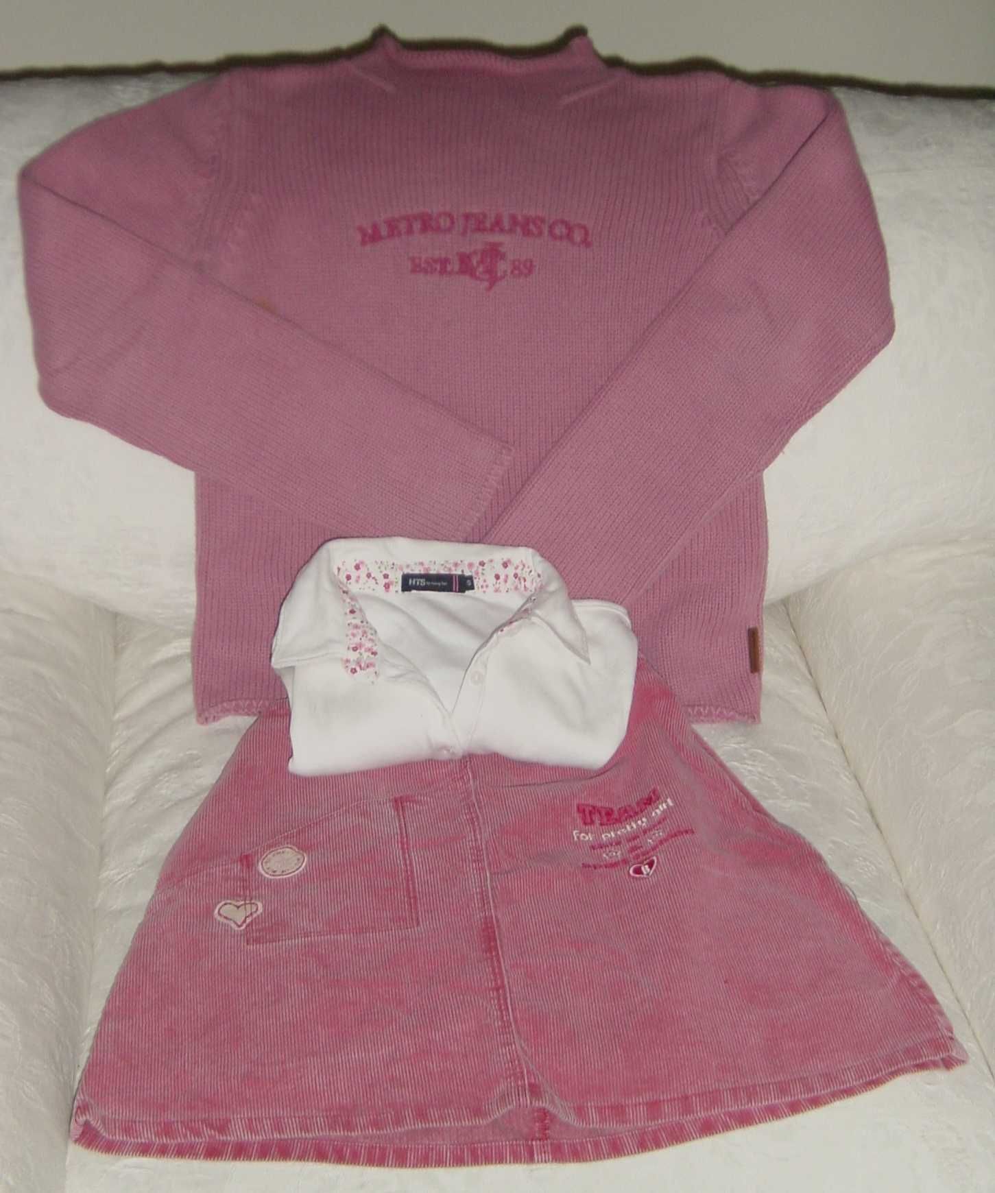 Conjunto 3 peças p/ menina 12/14 Anos - Saia , camiseiro e camisola