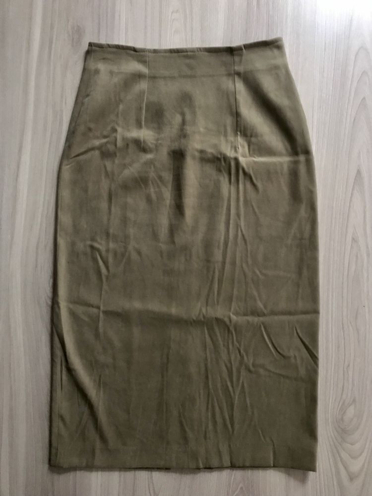 Spódnica oliwkowa aksamit 42 XL