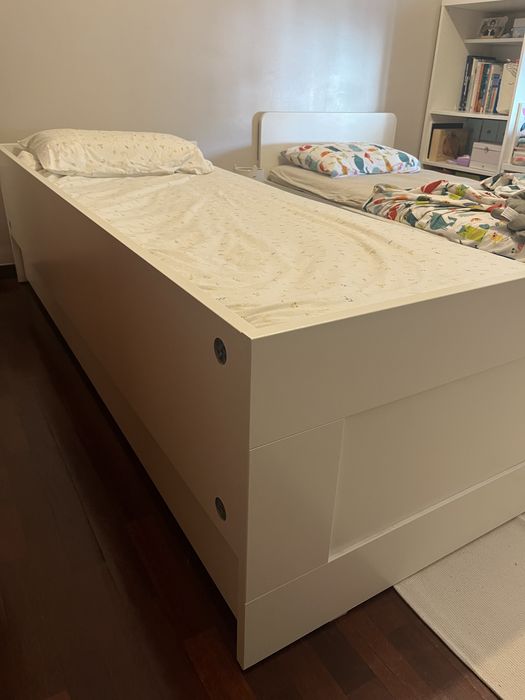 Cama Brimnes Ikea Solteiro/Dupla