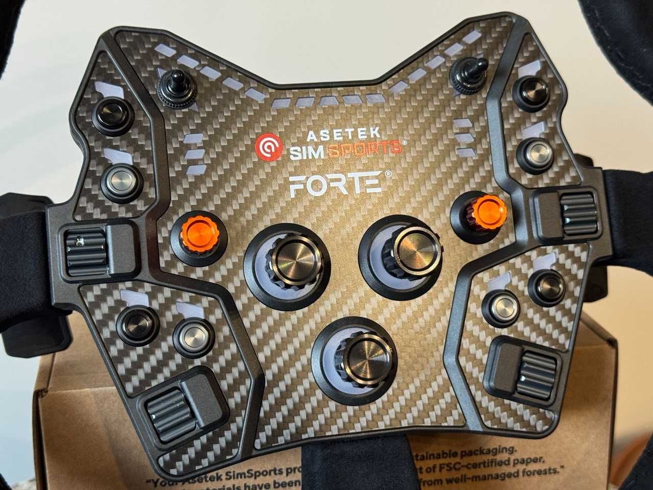 Руль Asetek Forte GT Button Box Black Aluminium + Asetek Round Comfort