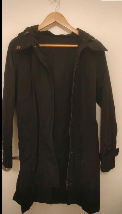 Casaco preto (Kispo) comprido - Massimo Dutti