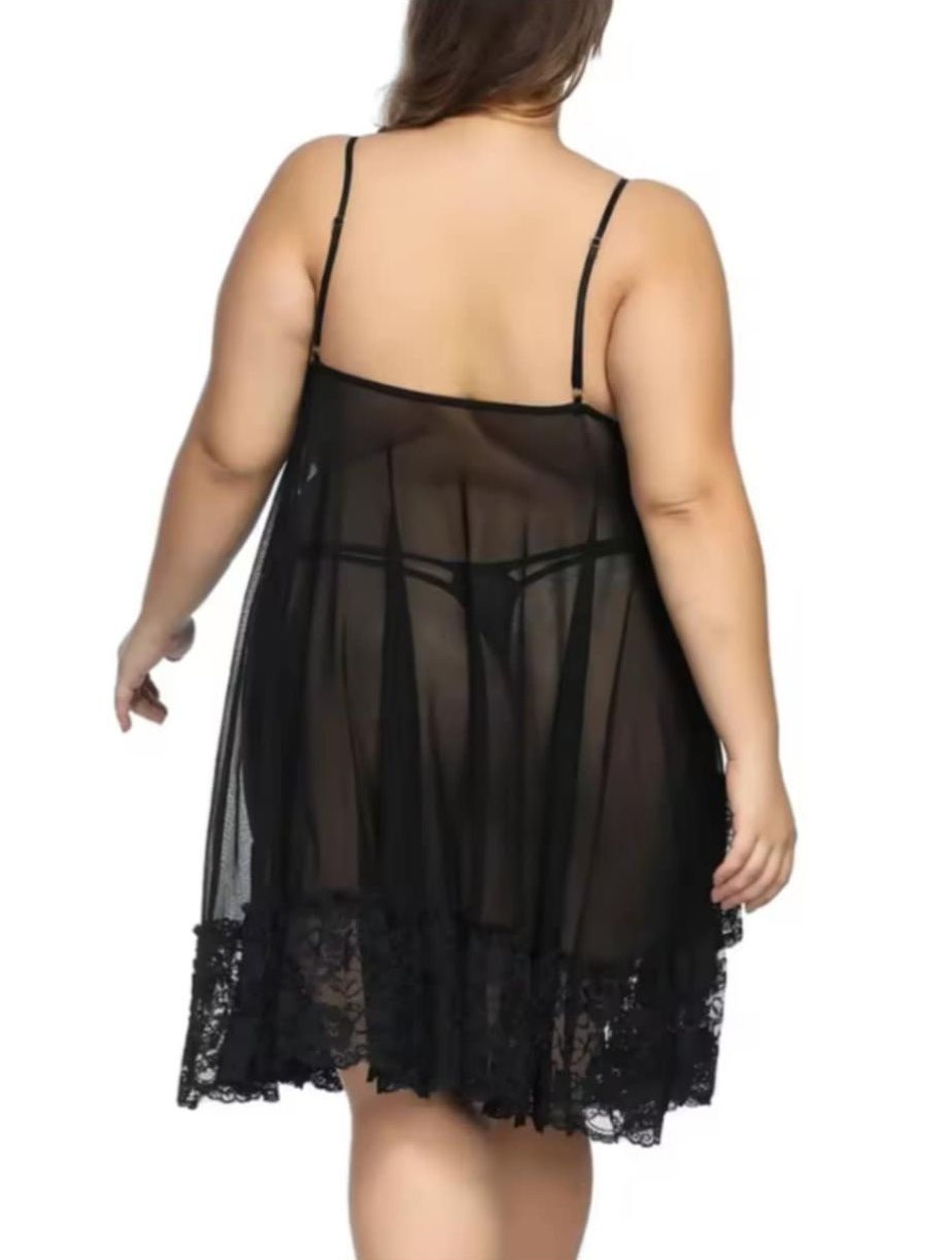 Big size 6XL seksowna koszula nocna  +stringi  erotyczna sukienka