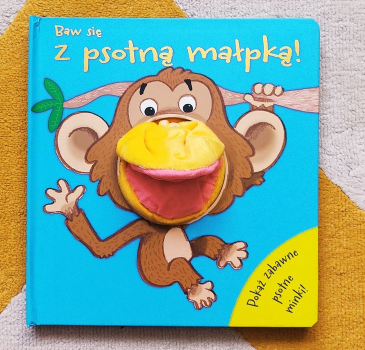 Baw się z psotną małpką! książka z pacynką