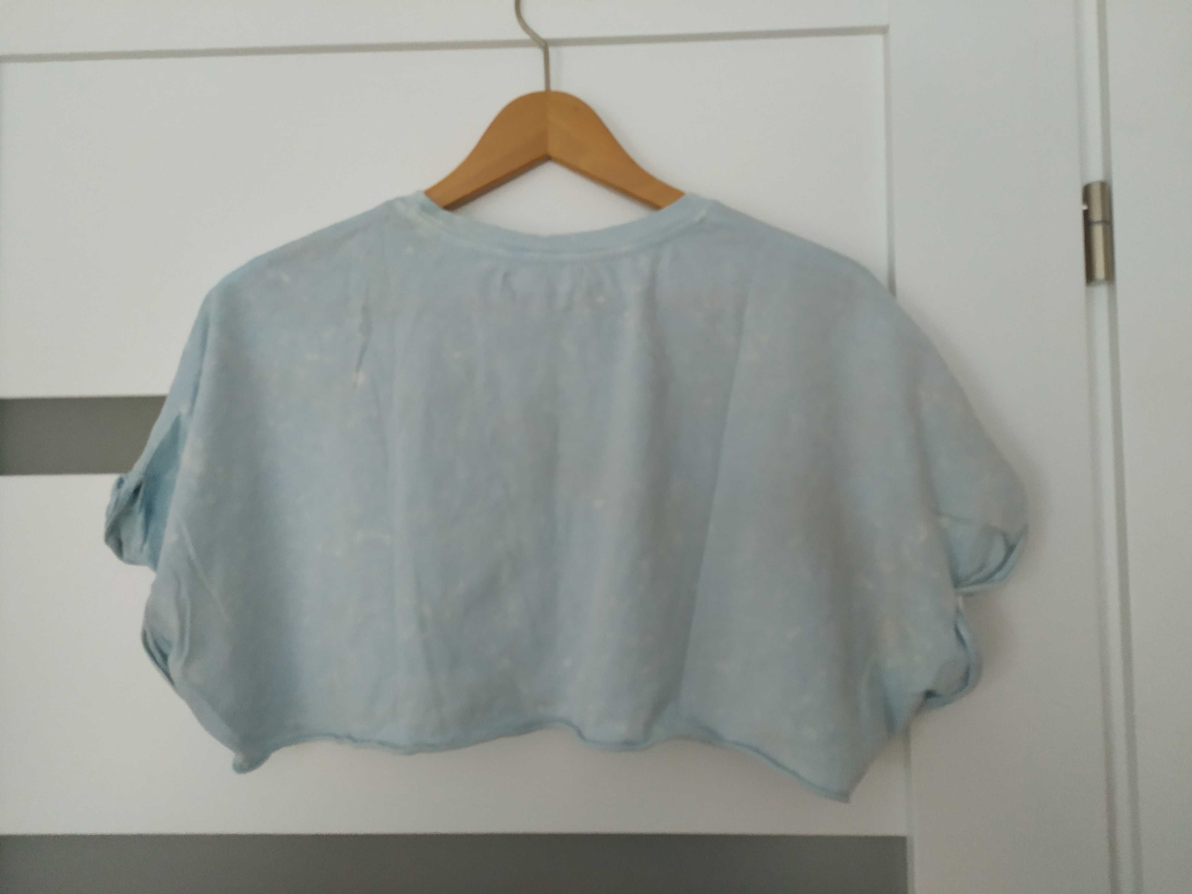 Bershka crop top tie dye S nowy bez metek niebieski