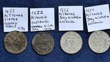 Półtoraki 4 szt Elbląg i Królewiec 1622-33 srebrne monety Ładne Prusy