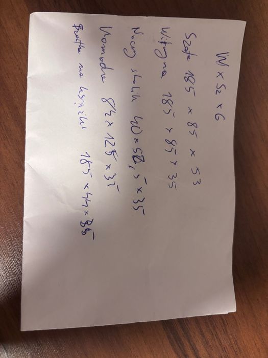 Witrynka, szafa, 2 stoliki nocne, komoda