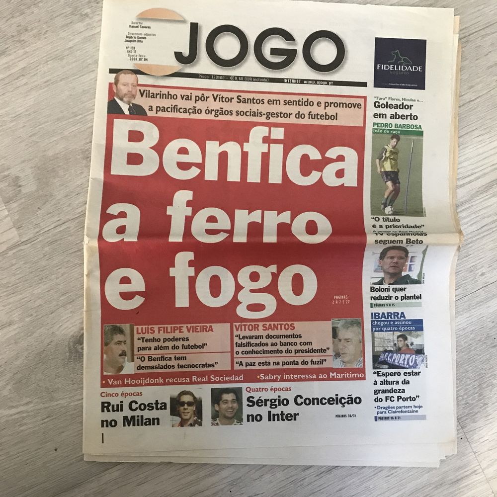 Jornal jornais antigos desportivos A Bola e o Jogo futebol desporto