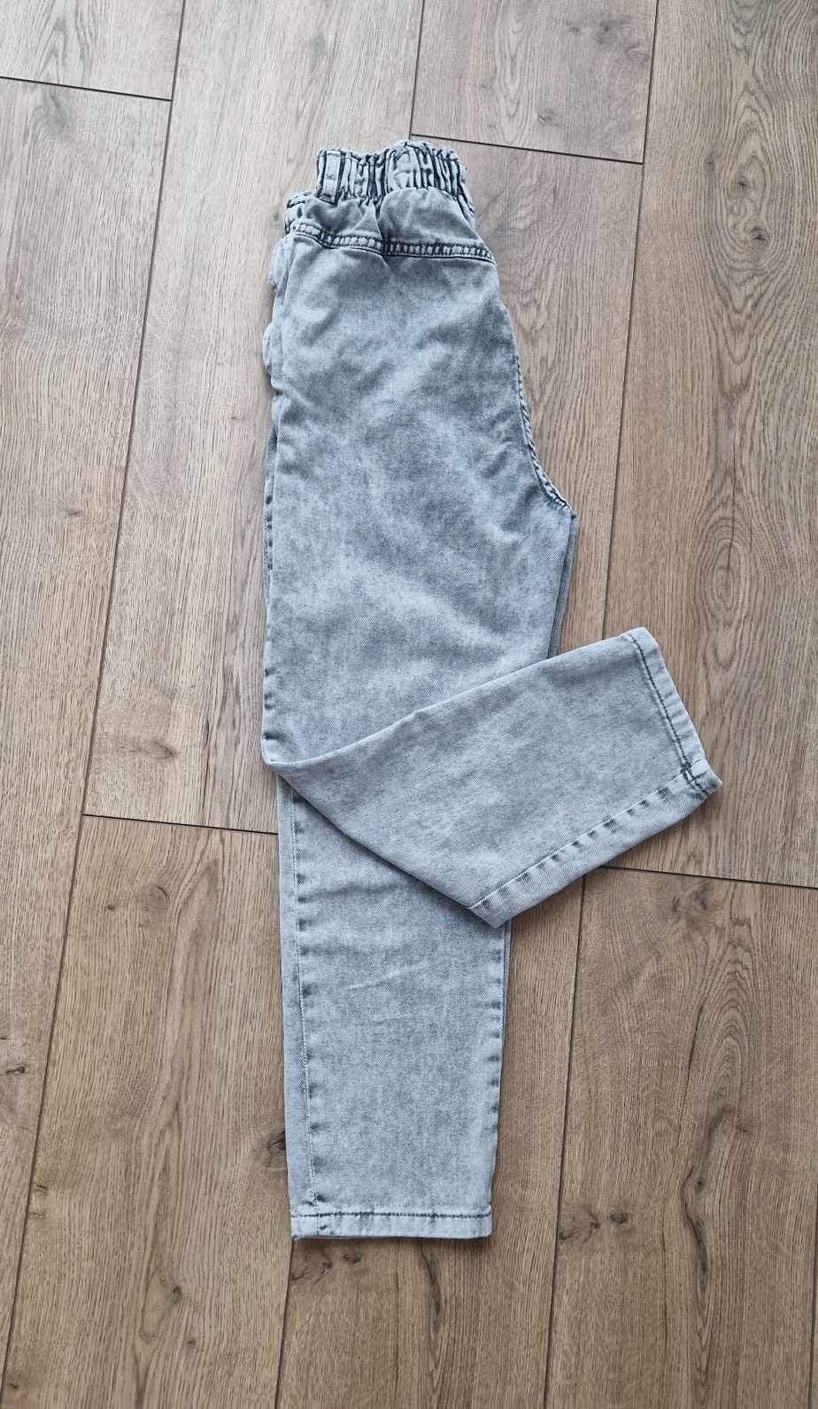 Spodnie jeansy dla dziewczynki baggy szeroka nogawka  H&M  140/146