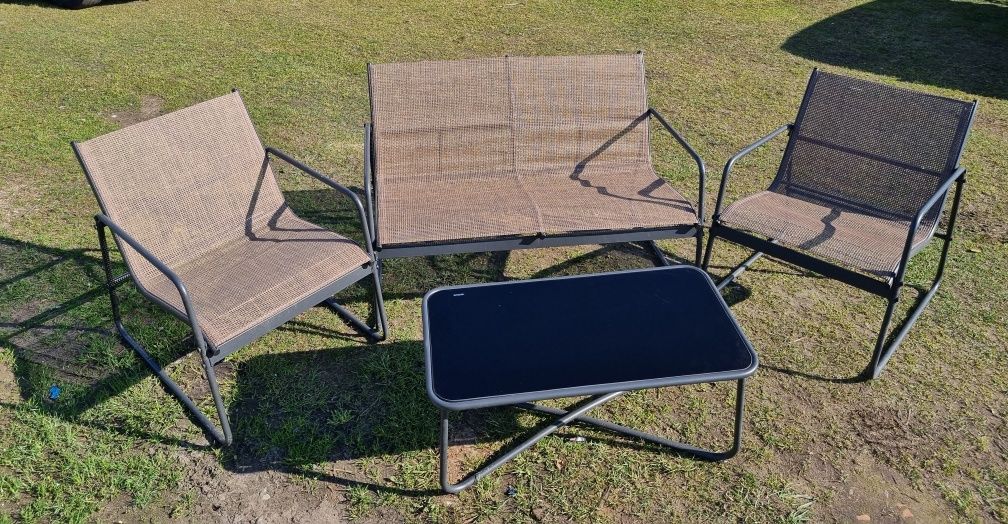 JAK NOWE meble ogrodowe sofa fotele stolik duży zestaw