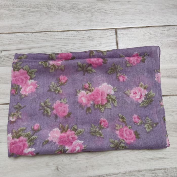 Komin,szalik,apaszka- fiolet i róż