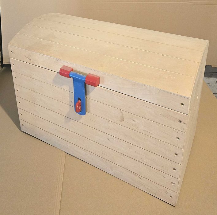 Skrzynia na zabawki z pokrywą sklejka