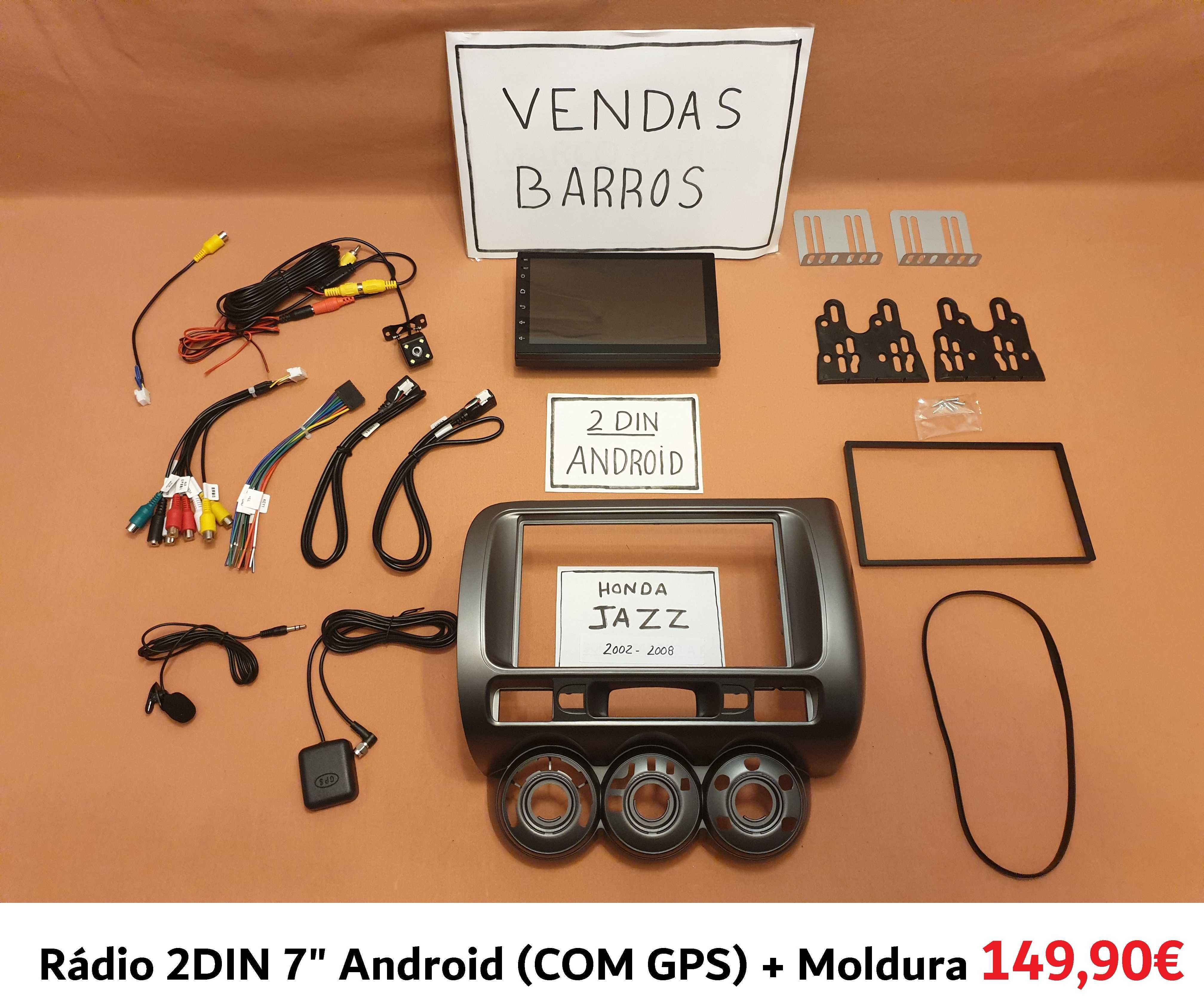 (NOVO) Rádio 2DIN • HONDA Jazz (2002 a 2013) • Android GPS Bluetooth