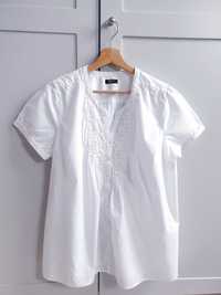 Biała haftowana koszula koronkowa ze stójką Damart 44