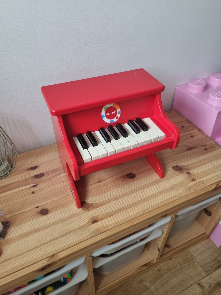 Janod - drewniane pianino dla dzieci, czerwone