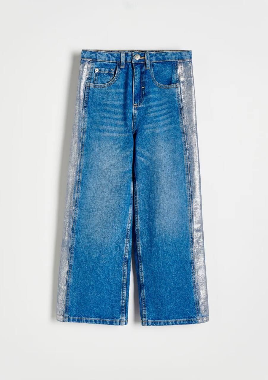 Нові джинси із вставками foil print для дівчинки 10-11років