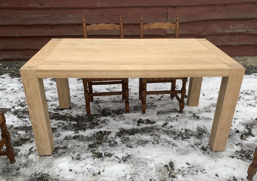 Stół dębowy oczyszczony prosty 160 cm