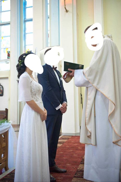 Hit sprzadam tanio suknie ślubna wraz z szalem rozmiar 34/36
